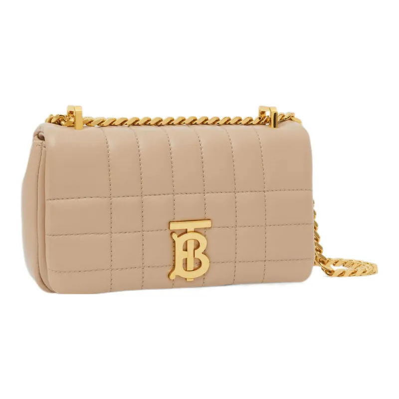 Burberry Lola Bag Lambskin Shoulder Bag, Crossbody Bag Mini Women's Oats Beige-2