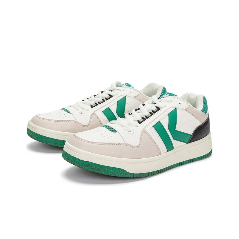 Kappa Low Top Skateboard Shoes Unisex White Green Gray-2