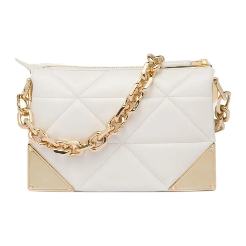 PRADA Nappa Leather Portable Crossbody Bag Shoulder Bag Women's White-1