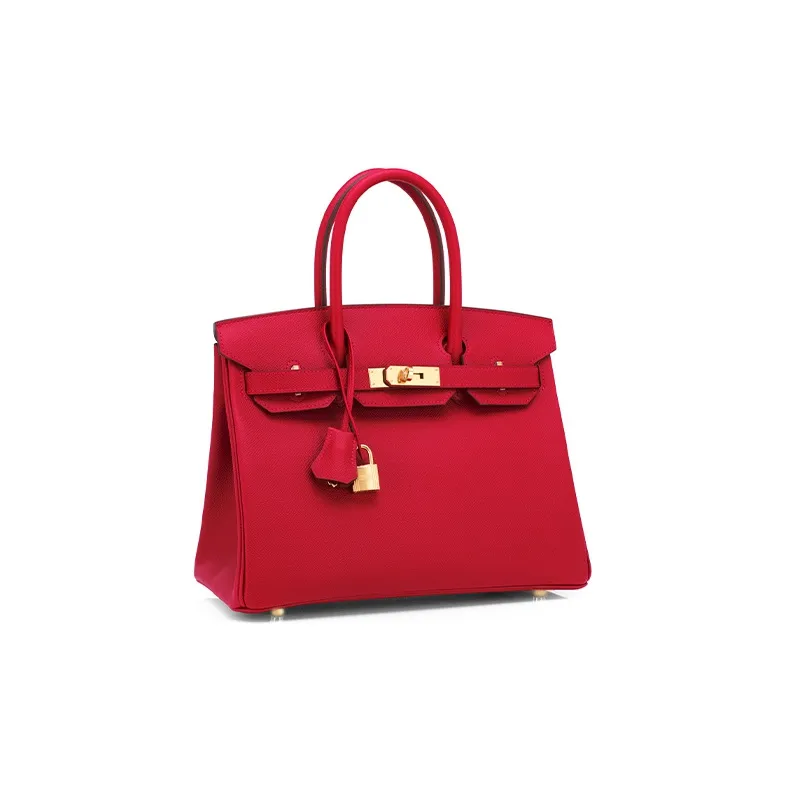 HERMES Birkin Epsom Leather Birkin Bag Handbags Women's Q5 Rouge Casaque National Flag Red-2