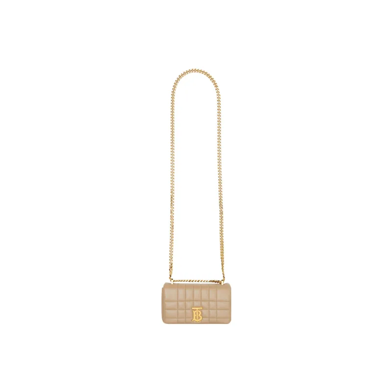 Burberry Lola Bag Lambskin Shoulder Bag, Crossbody Bag Mini Women's Oats Beige-1