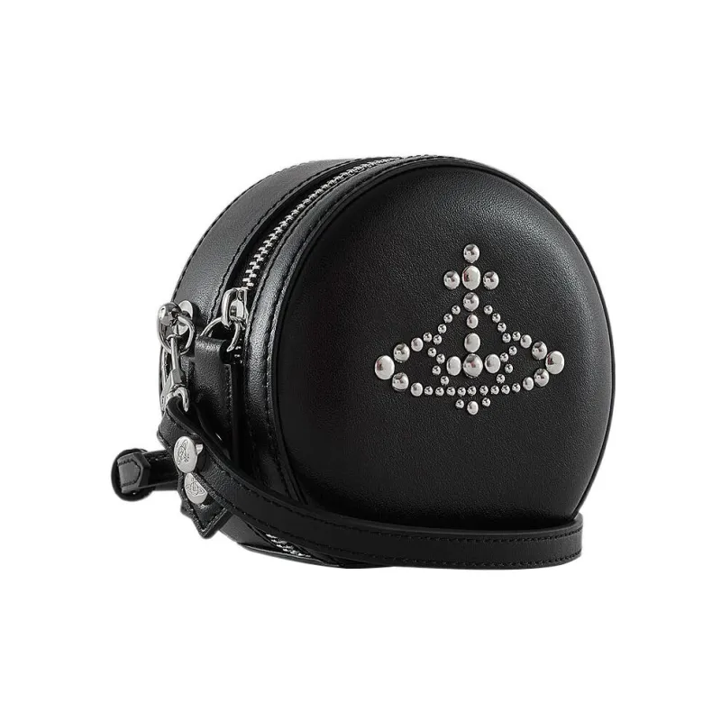 Vivienne Westwood Cow Leather Handheld Shoulder Bag, Crossbody Bag Mini Women's Black-1