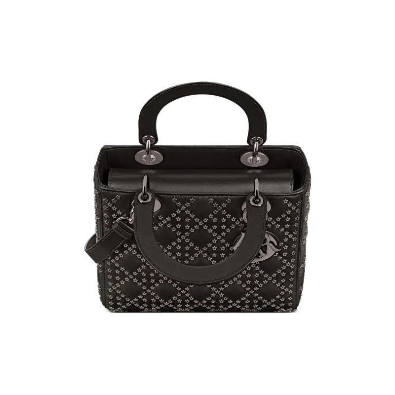DIOR Lady Dior Lambskin Daisie Bag Shoulder Bag Crossbody Bag Handbag Medium Size Women's Black-2