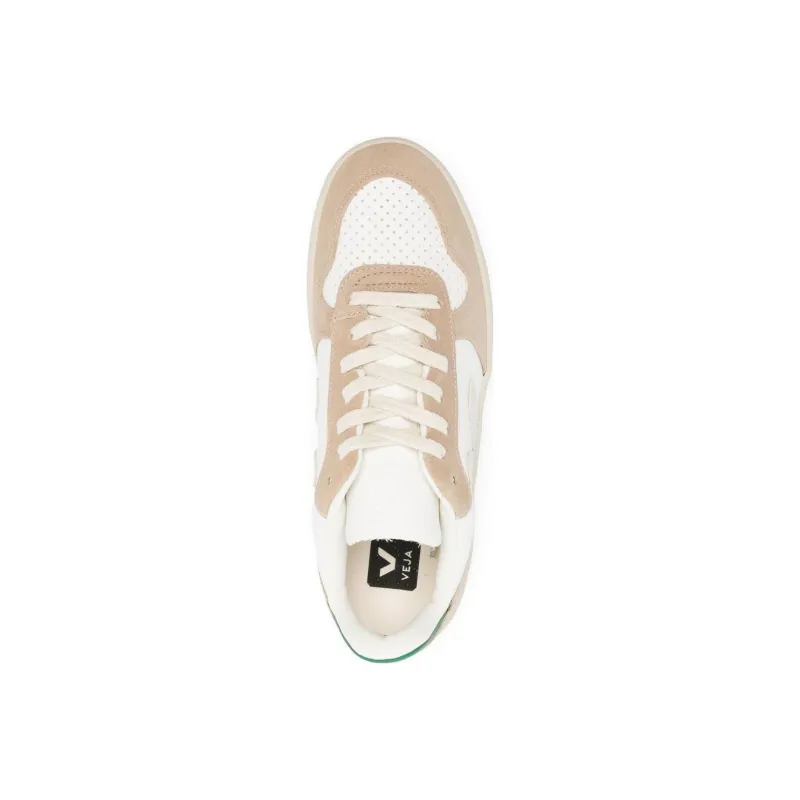 VEJA V 10 Chromfree Low Top Sneakers 'White Beige Green'-3