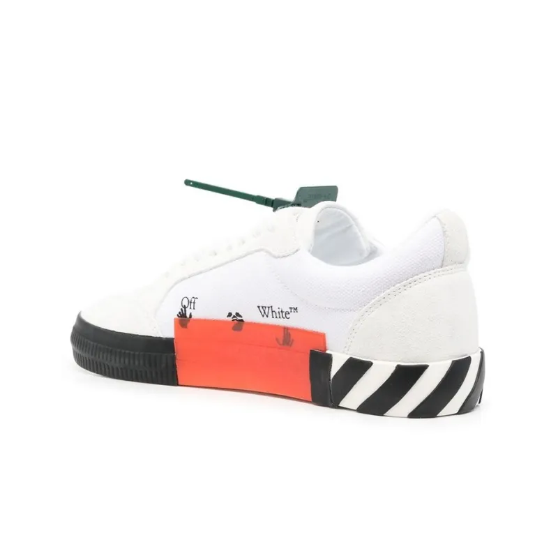OFF WHITE Low Vulcanized Canvas Suede White Navy Blue-3