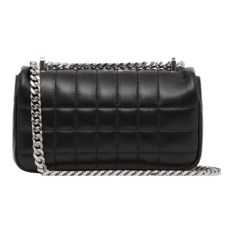 Burberry Quilted Leather Mini Lola Crossbody Bag Black/Silver tone-3
