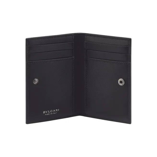 BVLGARI Serpenti Forever Calfskin Card Holder Unisex Black-2