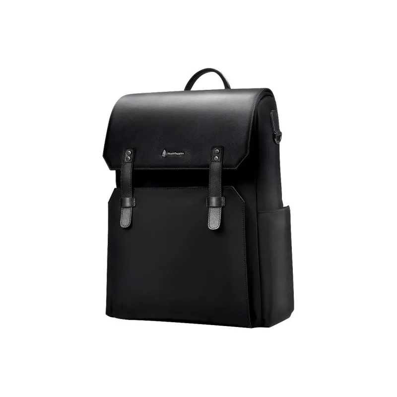 Hush Puppies Fabric With Top Grain Cow Leather Backpack Handbag Tubas Men's Black-1