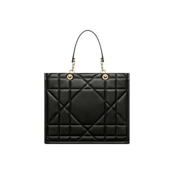 DIOR ESSENTIAL Calfskin Tote Bag, Shopping Bag, Shoulder Bag, Handbag Large Size Women's Black
