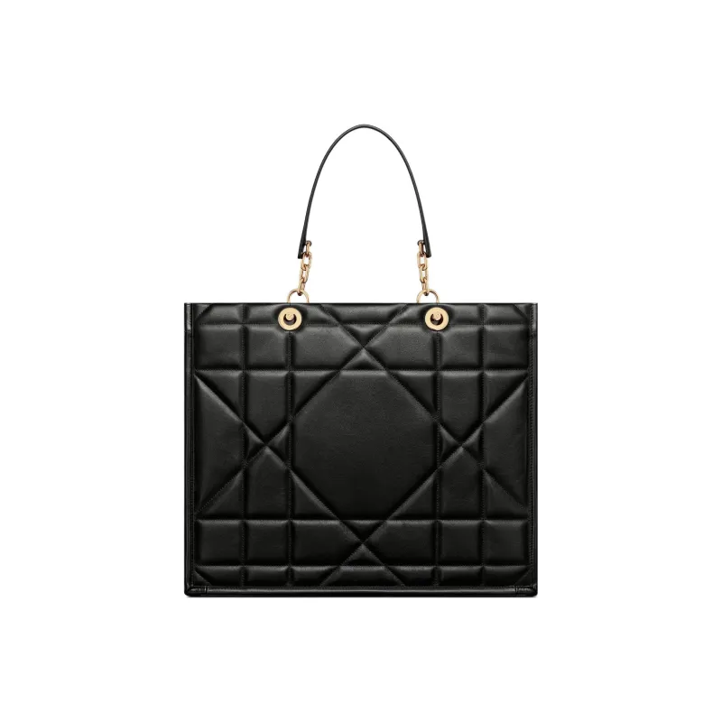 DIOR Calfskin Tote Bag, Shopping Bag, Shoulder Bag, Handbag Tubas Women's Black-0
