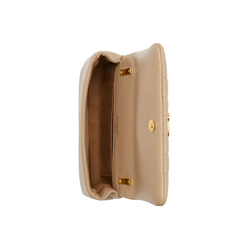 Burberry Lola Bag Lambskin Shoulder Bag, Crossbody Bag Mini Women's Oats Beige-4