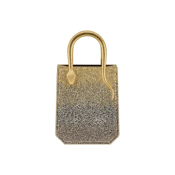 BVLGARI Serpenti Series Suede Tote Bag Shopping Bag Shoulder Bag Crossbody Bag Handbag Mini Women's Light Gold