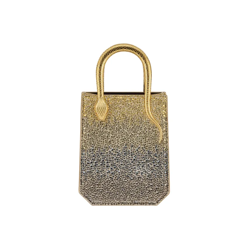BVLGARI Serpenti Series Suede Tote Bag Shopping Bag Shoulder Bag Crossbody Bag Handbag Mini Women's Light Gold-0
