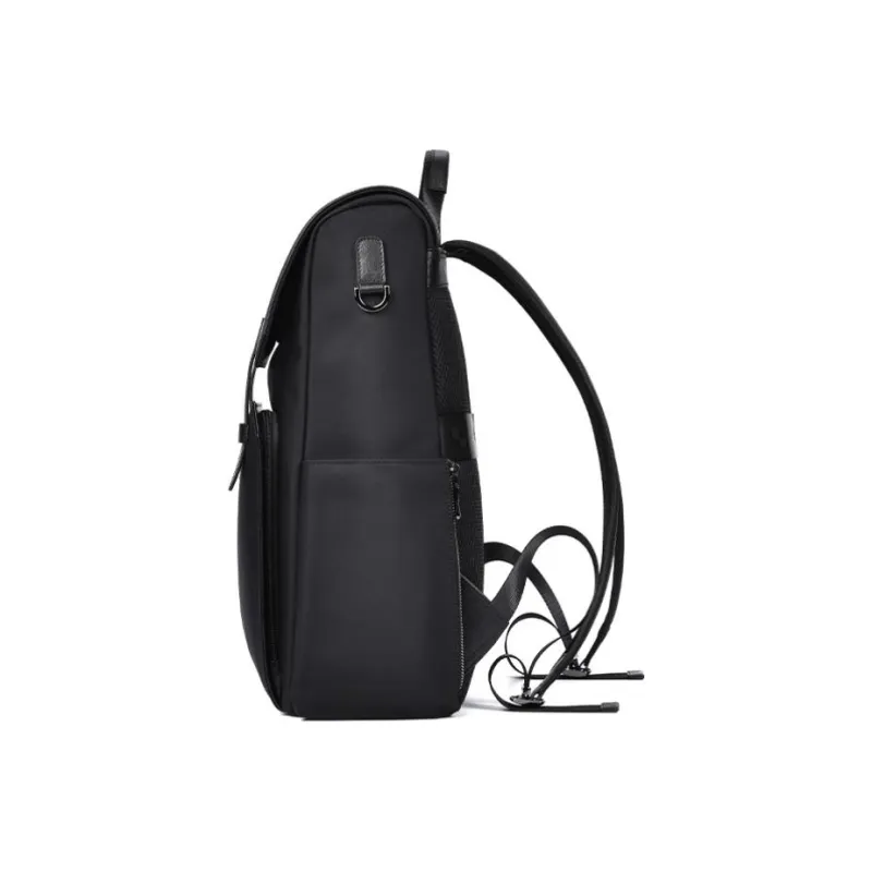 Hush Puppies Fabric With Top Grain Cow Leather Backpack Handbag Tubas Men's Black-2
