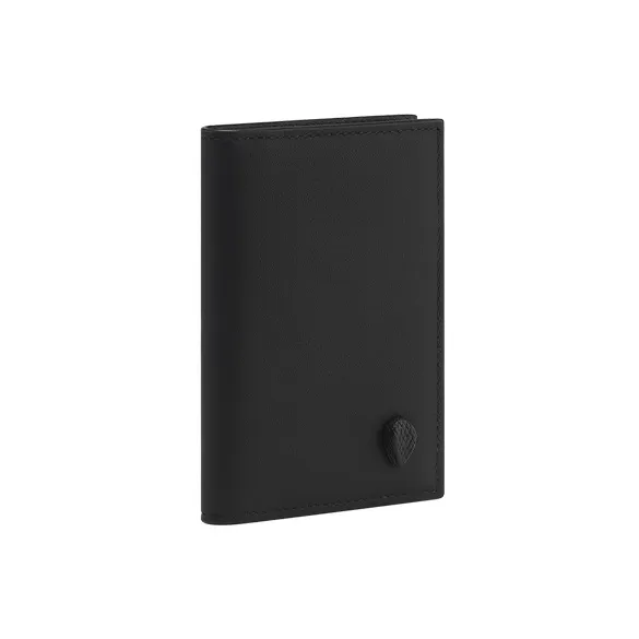 BVLGARI Serpenti Forever Calfskin Card Holder Unisex Black-0