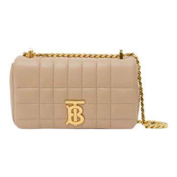 Burberry Lola Bag Lambskin Shoulder Bag, Crossbody Bag Mini Women's Oats Beige