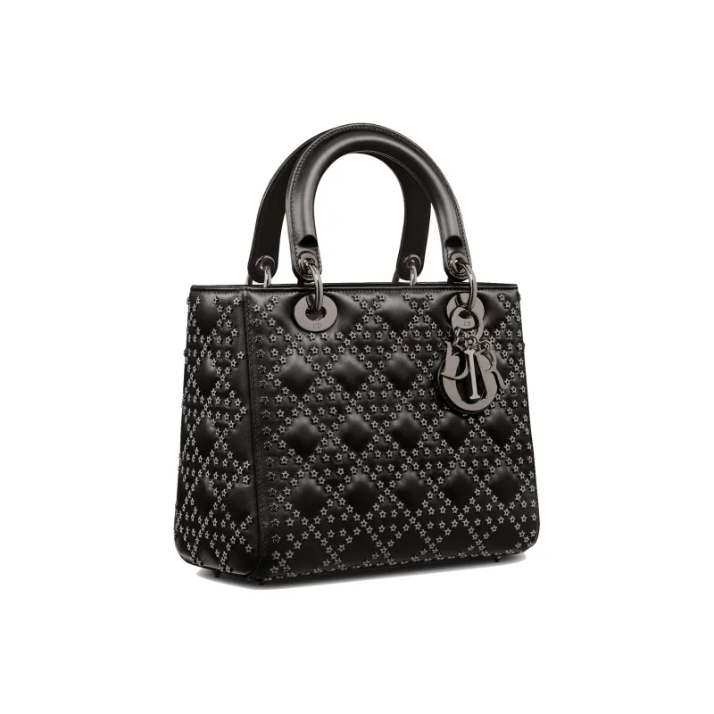 DIOR Lady Dior Lambskin Daisie Bag Shoulder Bag Crossbody Bag Handbag Medium Size Women's Black-1