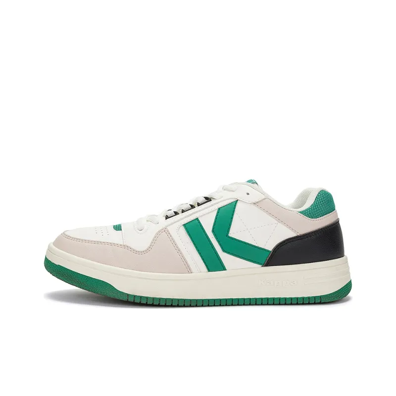Kappa Low Top Skateboard Shoes Unisex White Green Gray-0