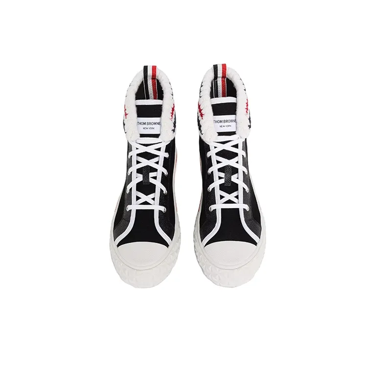 THOM BROWNE Tartan-sole RWB Stripe Sneakers-3