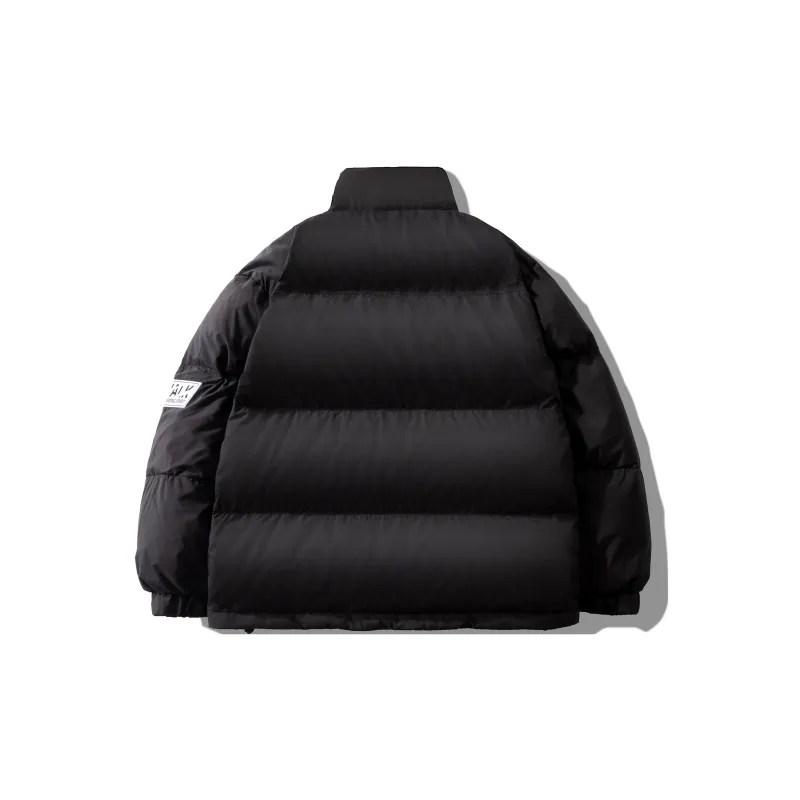 Airwalk Letter Stand Collar Loose Fit Thickened Down Jacket Unisex Black-1