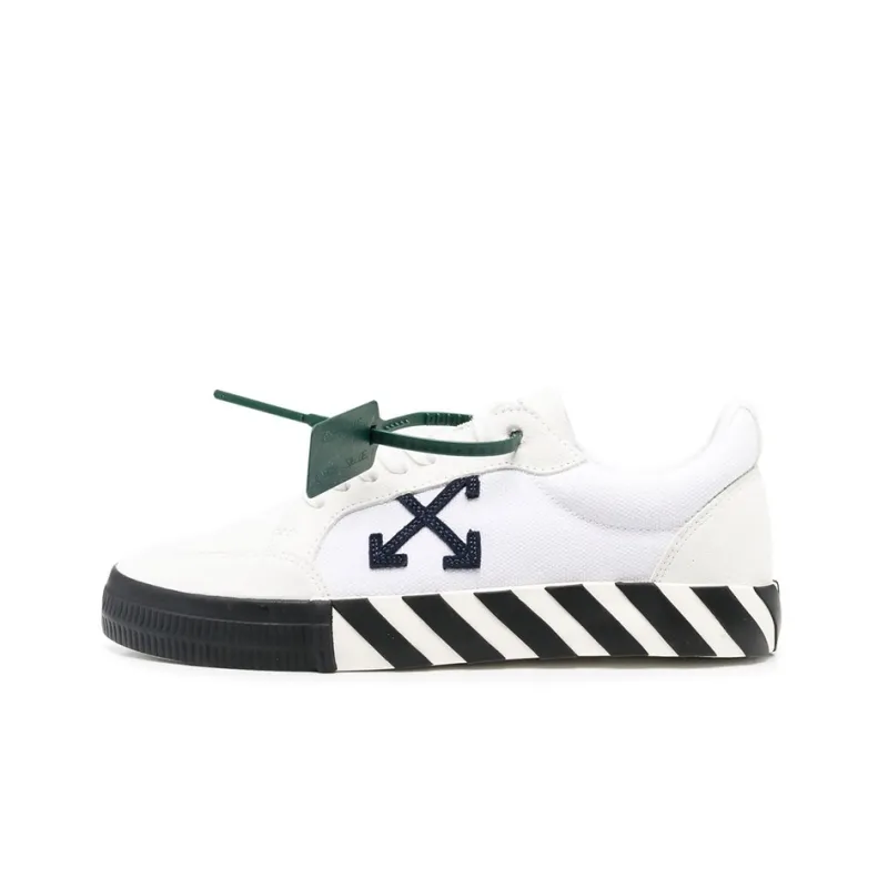 OFF WHITE Low Vulcanized Canvas Suede White Navy Blue-0