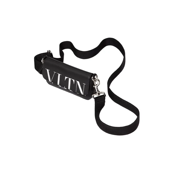Valentino VLTN Calfskin Cell Phone Pouch Men's Black-4