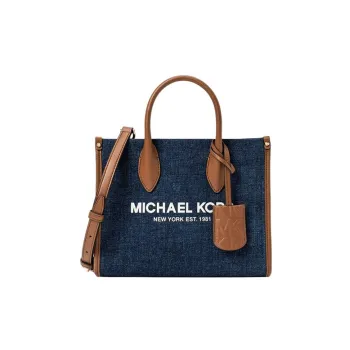 MICHAEL KORS Cotton Tote Bag Shopping Bag Handbag Shoulder Bag Crossbody Bag Small Size Women's Blue