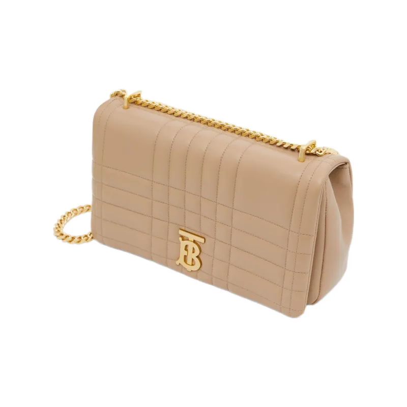Burberry Lola Lola Bag Lambskin Shoulder Bag Crossbody Bag Medium Size Women's Khaki-2