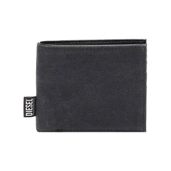 DIESEL Wax-Treated Canvas Wallet Small Size Men's Blue