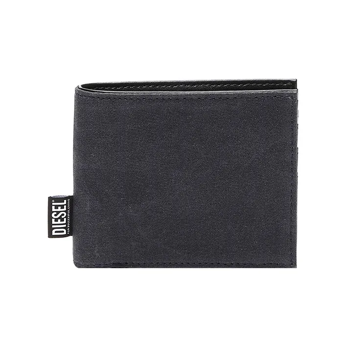 DIESEL Wax-Treated Canvas Wallet Small Size Men's Blue-0