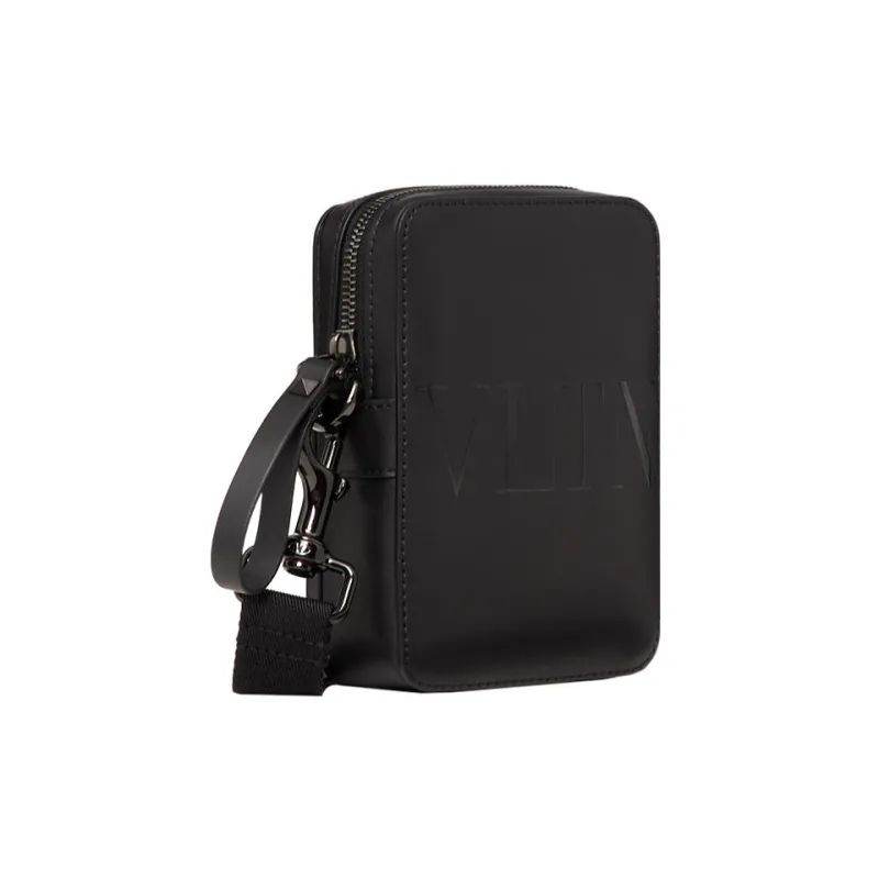 Valentino VLTN Calfskin Shoulder Bag, Crossbody Bag Small Size Men's Black-1