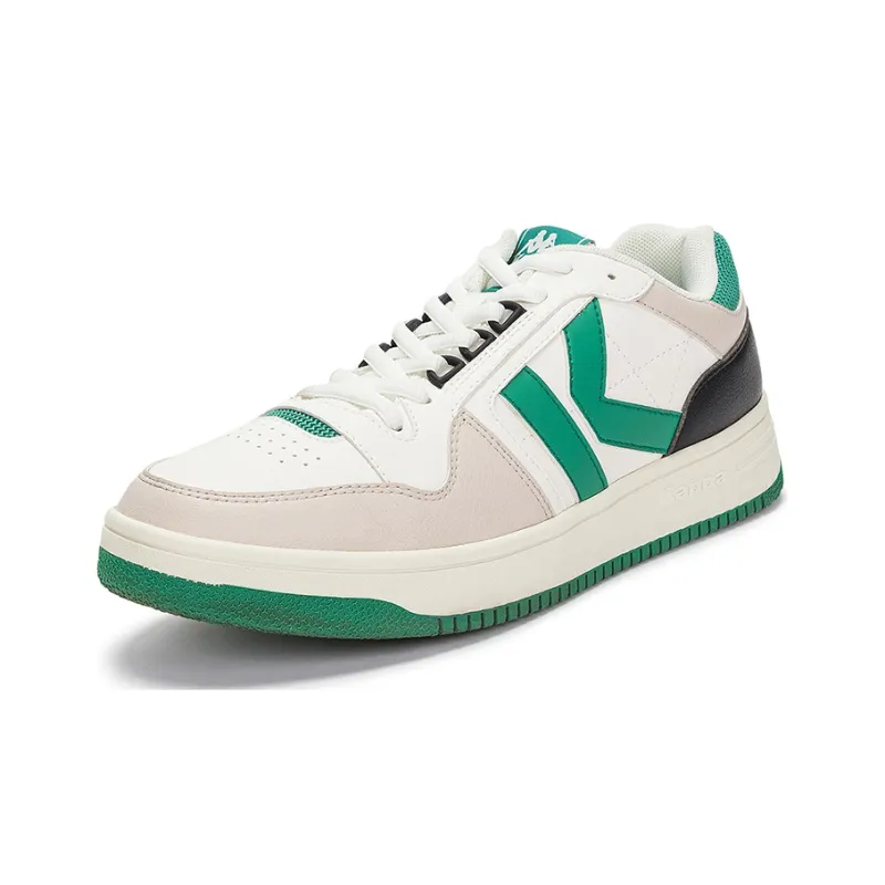 Kappa Low Top Skateboard Shoes Unisex White Green Gray-1