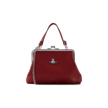 Vivienne Westwood Granny Frame Lambskin Dumpling Bag Handbag Shoulder Bag Crossbody Bag Wallet Regular Women's Red