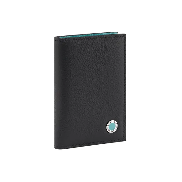 BVLGARI Calfskin Card Holder Men's Black-0