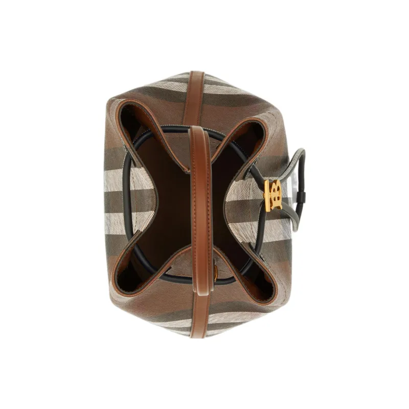 Burberry Leather Bucket Bag Handbag Shoulder Bag Crossbody Bag Small Size Women's Dark Birch Brown-4