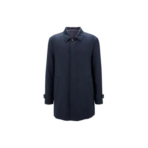 HUGO BOSS Coats Men Dark Blue