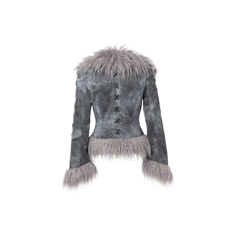 JYOSEI Gradient Thickened Coat Winter Women's Gray-3