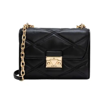 MICHAEL KORS Serena Leather Envelope Bag, Shoulder Bag, Crossbody Bag Medium Size Women's Black