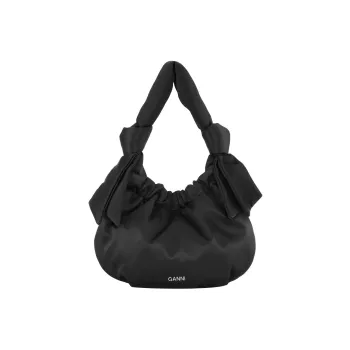 GANNI Polyester Hobo Bag One Shoulder Handbags Small Size Women's Black