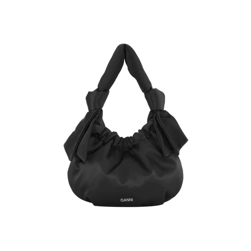 GANNI Polyester Hobo Bag One Shoulder Handbags Small Size Women's Black-0