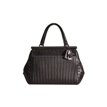 COACH Grace Nappa Leather Shoulder Bag Crossbody Bag Handbag Large Size Women's Black