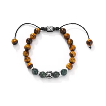 Clect Tiger's Eye Stone Bracelets Men's Brown