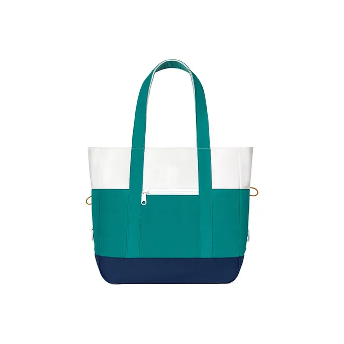 MR.ACE HOMME Polyamide Tote Bag, Shopping Bag, Handbag, Shoulder Bag Women's Coral Blue/Azure/Chestnut Brown-3