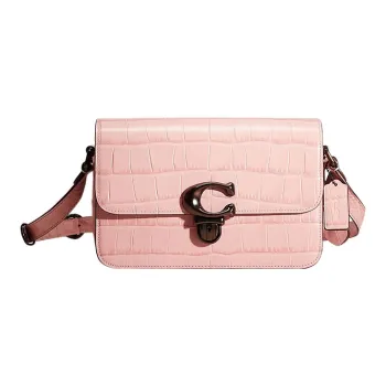 COACH Studio Crocodile Embossed Leather Handbag Shoulder Bag Women's Pink