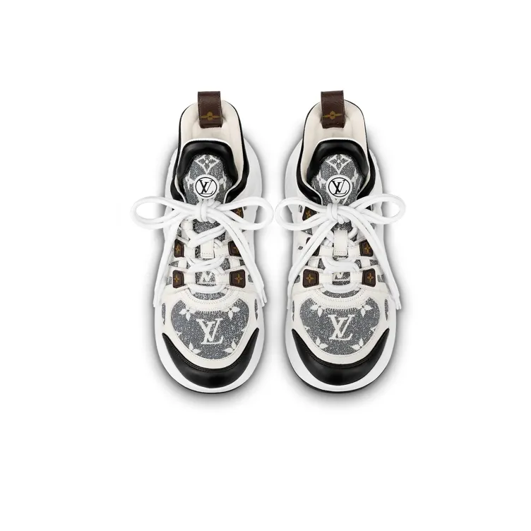 LOUIS VUITTON Archlight Slip Resistant Low Top Sports Casual Shoes Women's White Gray Brown-3