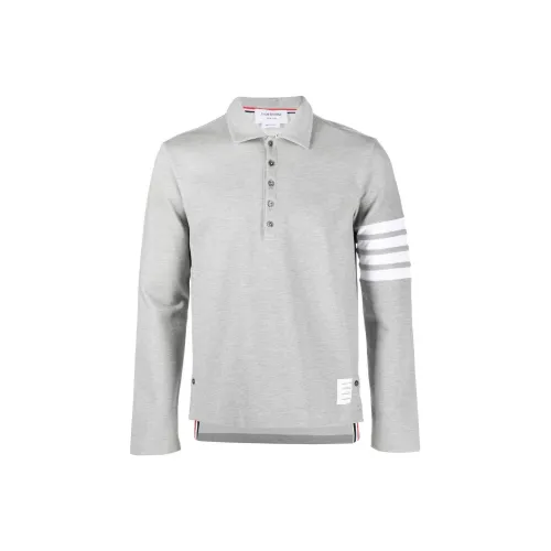 THOM BROWNE Rugby Polo Shirts Unisex Gray