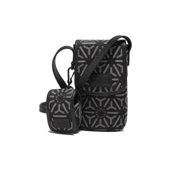 KENZO Fabric Earphone Case Crossbody Bag, Shoulder Bag With Cell Phone Pouch Unisex Dusty Gray