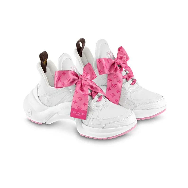 LOUIS VUITTON Archlight 1.0 Sneakers 'White With Pink Monogram Ribbon' Women's-2