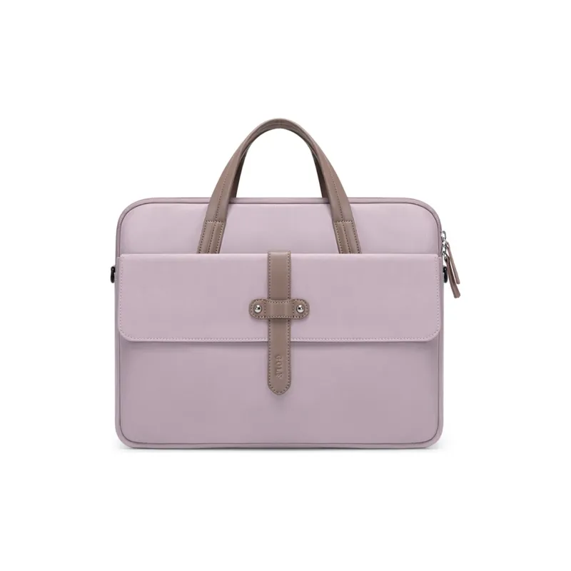 GOLF Fabric Portable One Shoulder Crossbody Briefcase Laptop Bag Large Size Women's Dusty Pink/Dark Blue-1