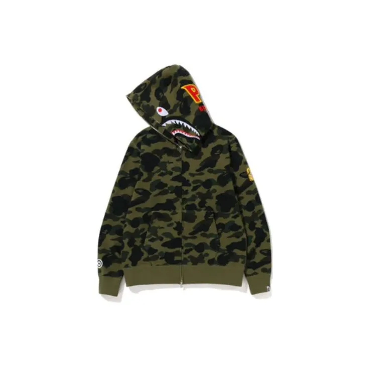 Bape Ponr 1St Camo Shark Full Zip Hoodie-1